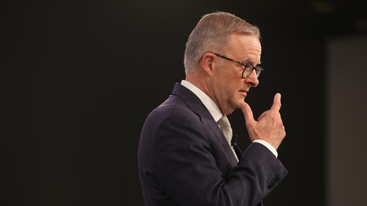 Anthony Albanese looking strong at the Gabba in Brisbane. Picture: Jason Edwards