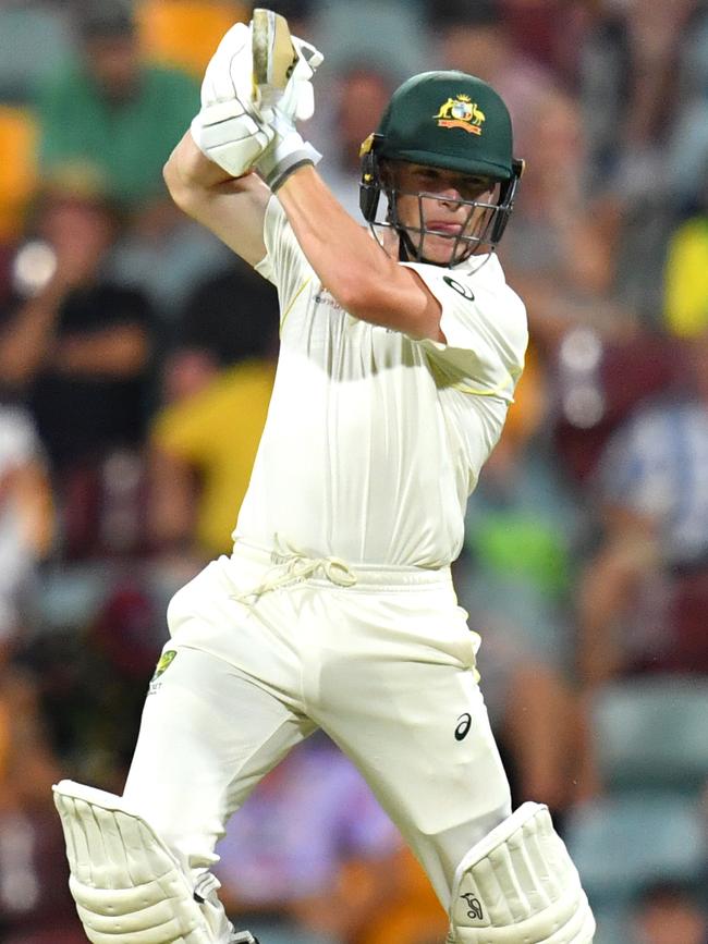 Marcus Harris in action for Australia against Sri Lanka.