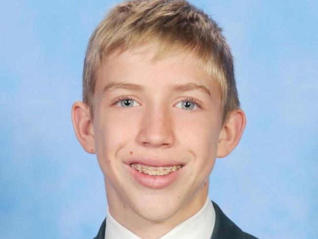 schoolboy Cameron Millen, 14, who was hit and killed by a bus at Mccarthur Anglican School last week. Pic supplied by schoolhttps://www.facebook.com/photo/?fbid=610242401114311&set=a.511571244314761