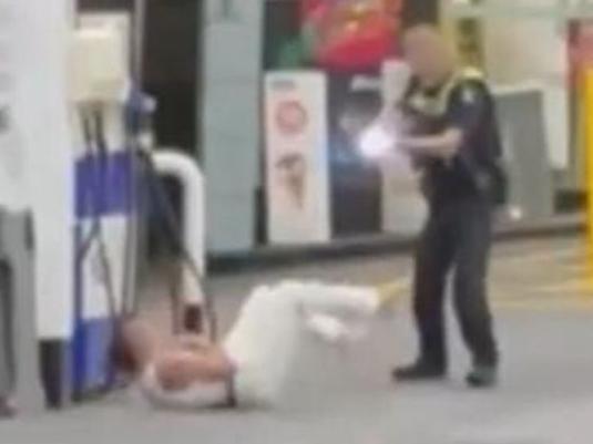 She was tasered and arrested. Picture: 9News