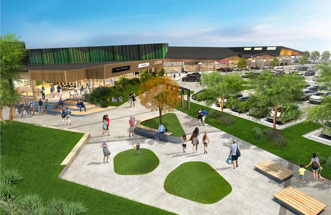 An artist’s impression of the future Gregory Hills neighbourhood shopping centre.