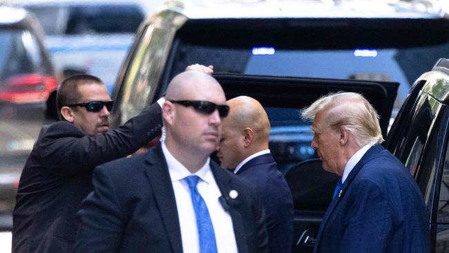 Trump returns to Trump Tower from Manhattan Criminal Court on April 22 in New York City.