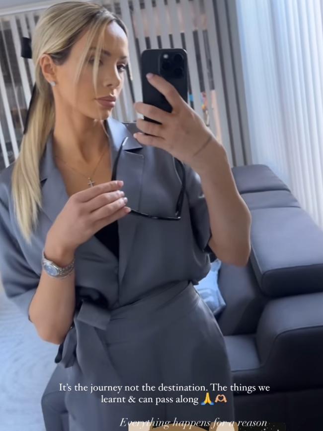 Former Married At First Sight contestant Stacey Hampton on her Instagram page before court today.