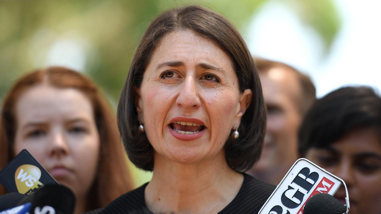 NSW Premier Gladys Berejiklian is pushing her government’s health and education spending in addition to billions of dollars in commitments. Picture: AAP