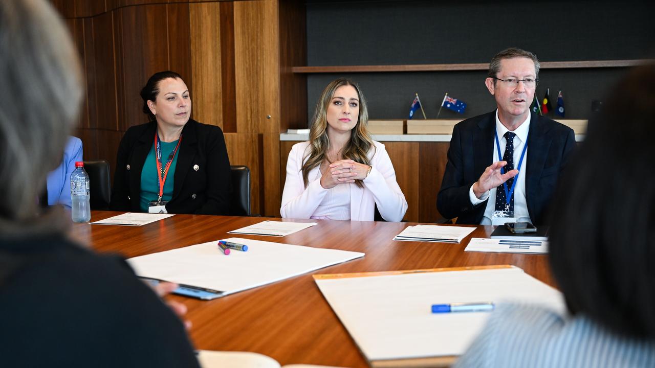 Minister for Youth Justice and Victim Support, Laura Gerber, during the first meeting of the newly formed expert legal panel providing advice on the next stages of reform to Queensland’s Youth Justice Act, relevant to Adult Crime, Adult Time. Picture: Dan Peled / NewsWire