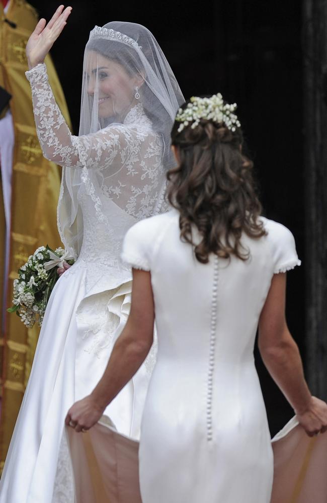 Pippa’s famous derriere on display at her sister Kate’s wedding to Prince William.  Photo: Martin Meissner/AP