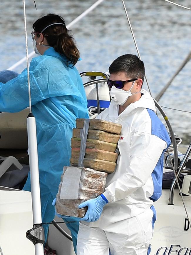 Police remove drugs from the La Fayette. Picture: AAP Image/Joel Carrett