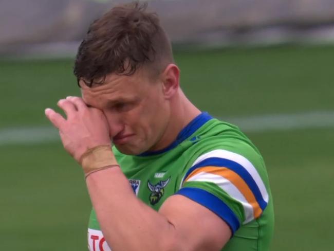 Jack Wighton broke down after the Raiders' win.