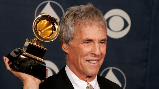 Burt Bacharach poses with his award for Best Pop Instrumental Album at the 48th Annual Grammy Awards in 2006.