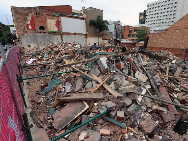 The demolished Corkman Irish pub site last year. Picture: Alex Coppel