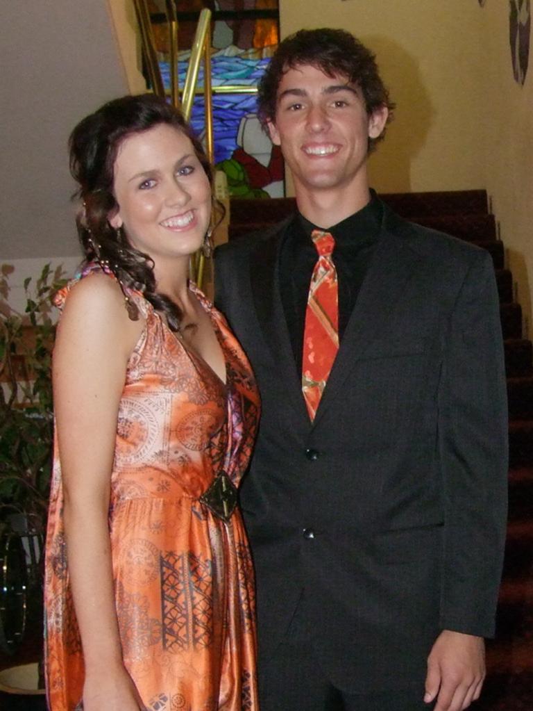 Our Lady of the Southern Cross College Captain Jessica Bermingham and her partner Brad Milne arive for the Year 12 formal at Dalby RSL on Wednesday night. Photo Nancy Evans / Dalby Herald