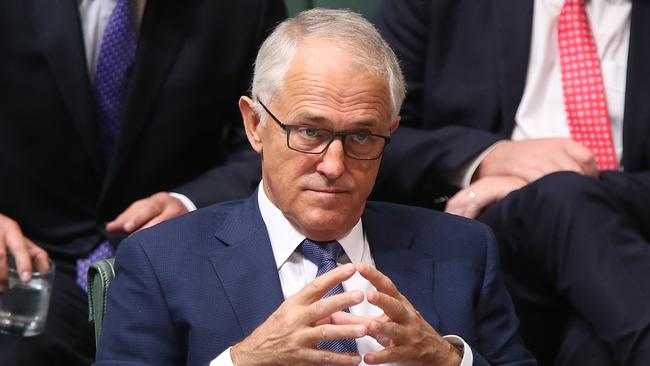 PM Malcolm Turnbull in Question Time in the House of Representatives chamber, Parliament House in Canberra. Picture: Kym Smith