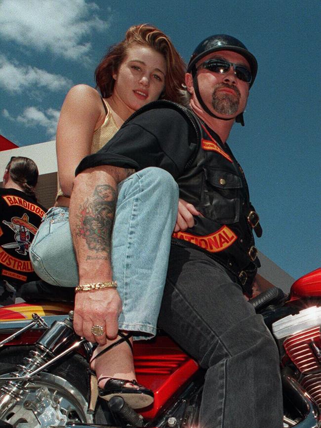 Slain Bandidos president Michael Kulakowski pictured in 1997 during a national club meeting in Geelong. Picture: Craig Borrow