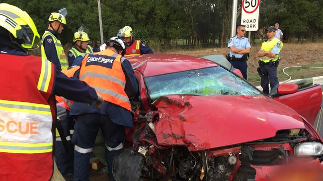 Laurel Mitchell was involved in a head on collision in Schofields on April 2016. Picture: CareFlight