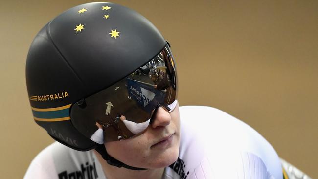 MELBOURNE, AUSTRALIA - JULY 25:  Stephanie Morton of Australia prepares to race in the Elite Women's Sprint during the International Track Cycling Grand Prix Series at Darebin International Sports Centre on July 25, 2017 in Melbourne, Australia.  (Photo by Quinn Rooney/Getty Images)