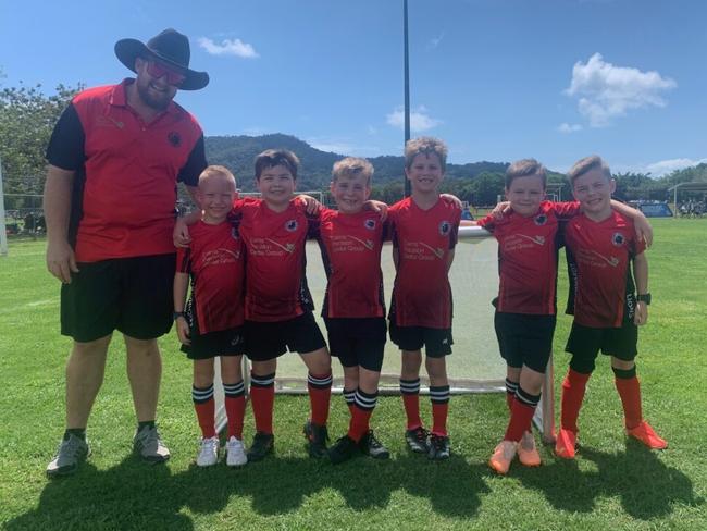 Leichhardt Lions FC U7 Black. Mitchell Walker, Oscar Giacomi, Rhys Heyne, Kayden Fava, Lucas James, Jack Moore. Coach â&#128;&#147; Nigel Giacomi. Photo Credit: Football Queensland