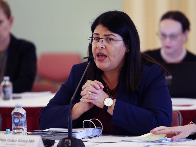 Hon Grace Grace MP speaking during Estimates Hearings at Parliament. Pics Tara Croser.