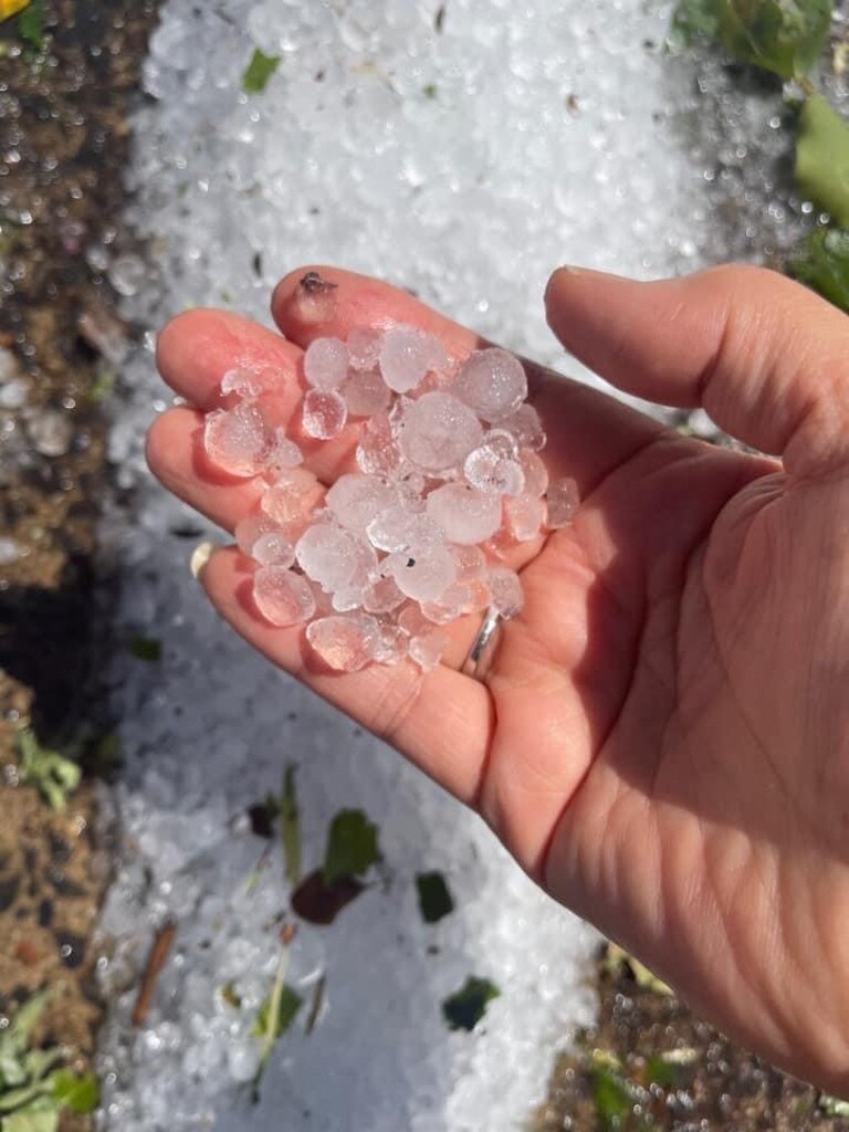 Readers shared images of the aftermath of the hail and thunderstorm in the Toowoomba region on Saturday night. Picture: Contributed