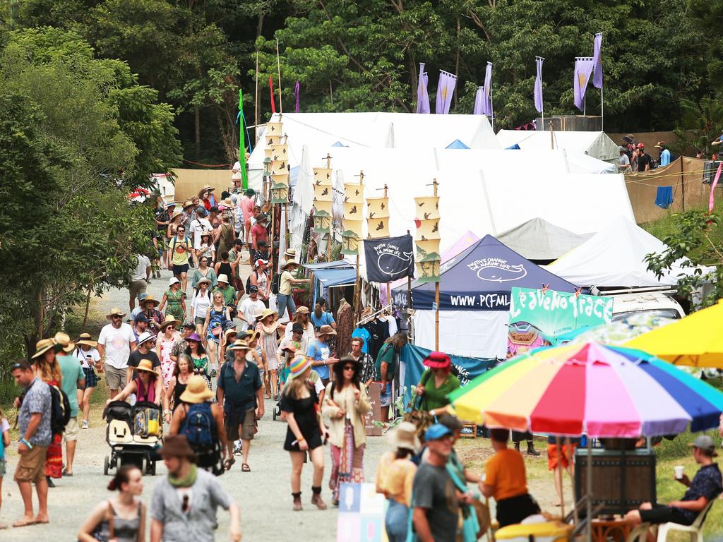 Crowds at at the Woodford Folk Festival. Picture: Claudia Baxter/AAP