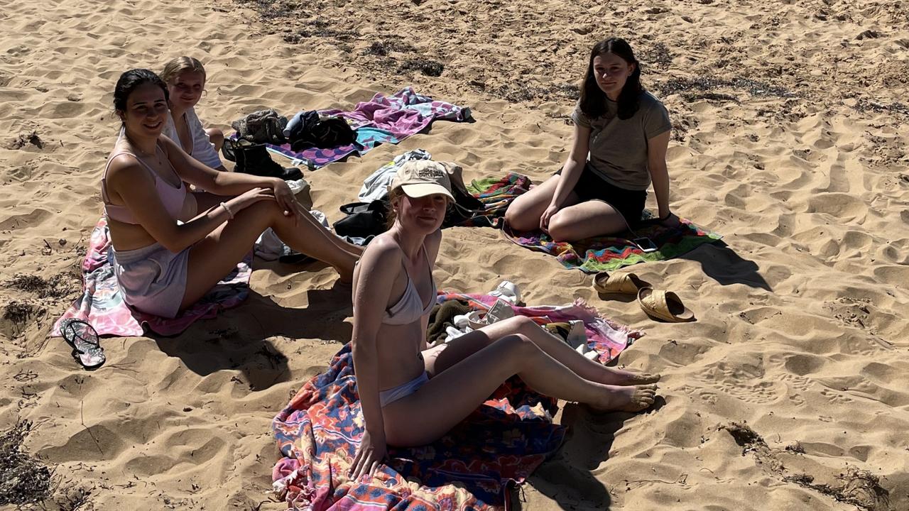 ​School leavers make the most of the sun on Cowes foreshore during the second week of celebrations. Photo: Alice Barker