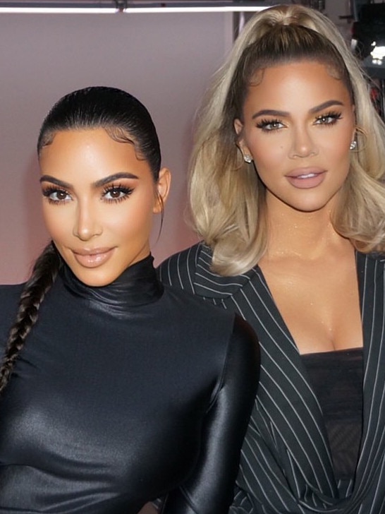 Kim and Khloe Kardashian, with makeup artistry by Ash K Holm. Picture: Instagram