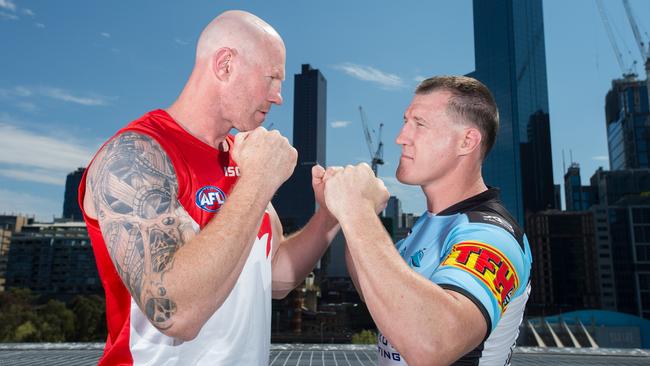 Barry Hall and Paul Gallen. Picure: Dave Goudie