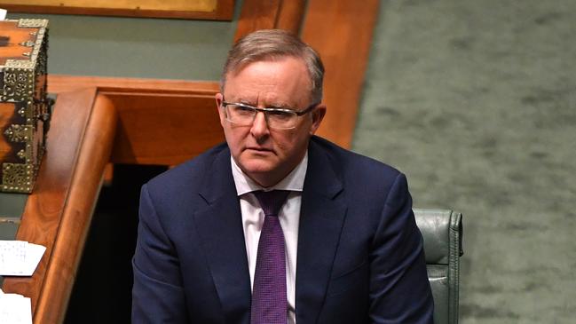 Opposition Leader Anthony Albanese in question time on Wednesday. Picture: AAP