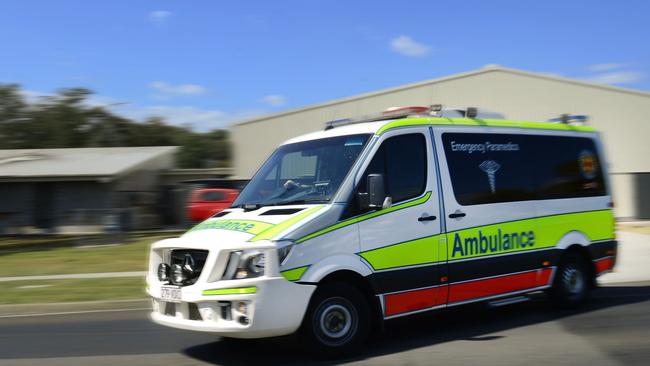 A woman was rushed to hospital after she fell four metres from a window in an inner city Brisbane suburb.