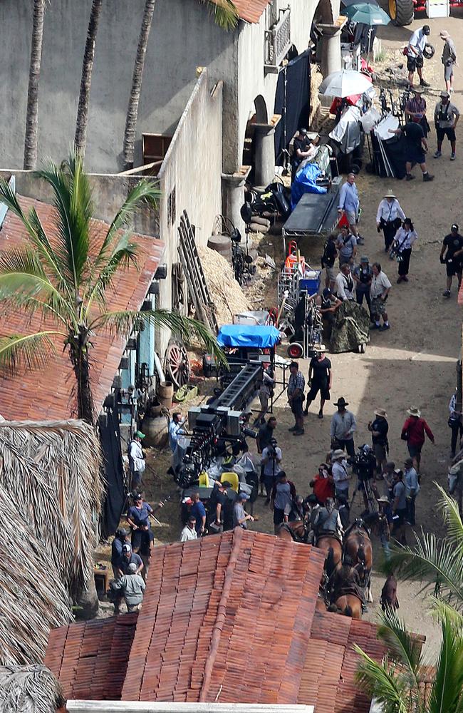 Actors and film crew on the set of Pirates of the Caribbean on the Gold Coast. Picture: Glenn Hampson.