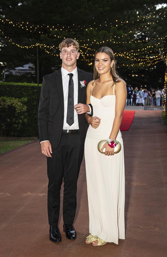 Toby Schwenke and partner Meg Combarngo at St Mary's College formal at Picnic Point, Friday, March 22, 2024. Picture: Kevin Farmer