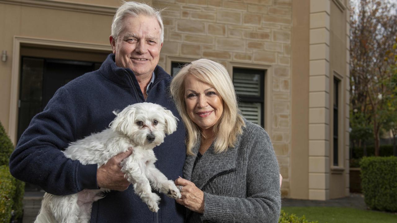 Michael Taylor with his partner Julie Serafini and dog Mico. Picture: Naomi Jellicoe