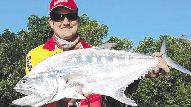 Matt Hayne with one of the better queenfish from the Territory Saltwater Fly Fishing Challenge.