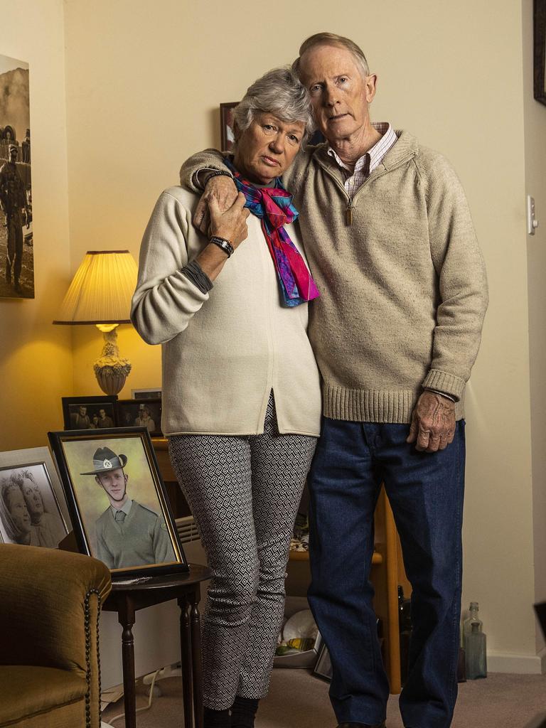 The parents of Private Robert Poate who died in Afghanistan, Hugh and Janny Poate at home in Canberra. Picture: Gary Ramage