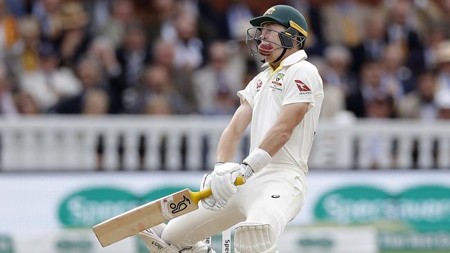 Marnus Labuschagne cops a Jofra Archer delivery to the helmet. Picture: Getty Images