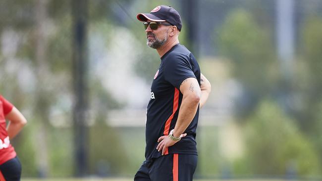 SYDNEY, AUSTRALIA – NOVEMBER 20: Wanderers A-League head coach Markus Babbel looks on during a Western Sydney Wanderers A-League media opportunity at Wanderers Centre of Football on November 20, 2019 in Sydney, Australia. (Photo by Brett Hemmings/Getty Images)