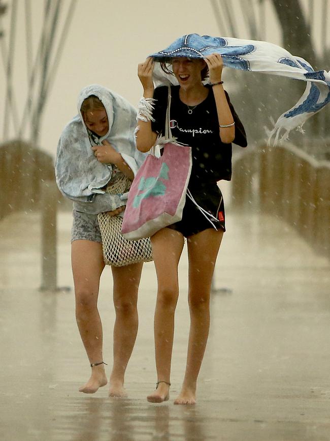 It was wet and wild in Frankston yesterday. Picture: Stuart McEvoy