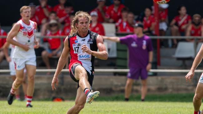 Jed Anderson playing in the Southern Districts vs Waratah match in Round 13 of the 2024-25 NTFL season. Picture: Pema Tamang Pakhrin