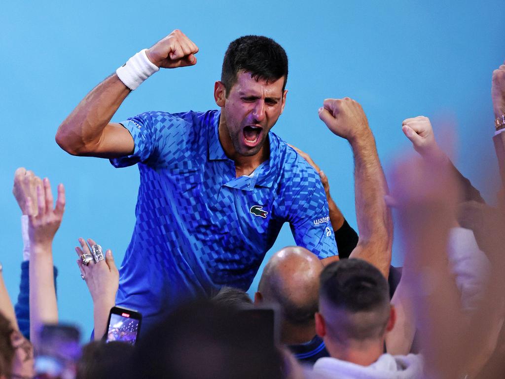 Will Novak Djokovic celebrate another Australian Open win in 2024? Picture: Mark Stewart