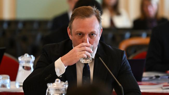 BRISBANE, AUSTRALIA - NewsWire Photos - JULY 23, 2024. Queensland Premier Steven Miles faces questions from the Leader of the Opposition David Crisafulli during an Estimates Committee hearing at Parliament House.Picture: Dan Peled / NewsWire