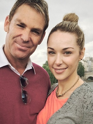 The late spin king Shane Warne and his ex-girlfriend Emily Scott in Paris. Picture: Instagram