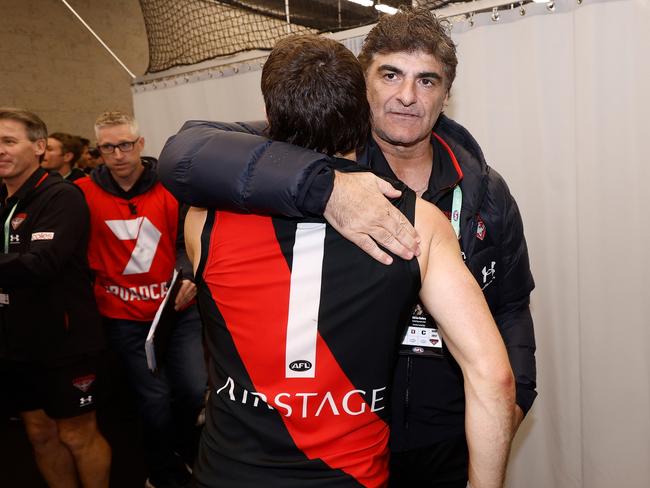 Adrian Dodoro and Andrew McGrath earlier this year. Picture: Michael Willson/AFL Photos