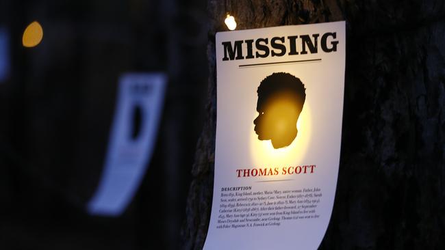 Julie Gough’s Missing or Dead is and poignant and unsettling memorial to Aboriginal children who were stolen or went missing during the state’s early colonial years. Picture: MATT THOMPSON