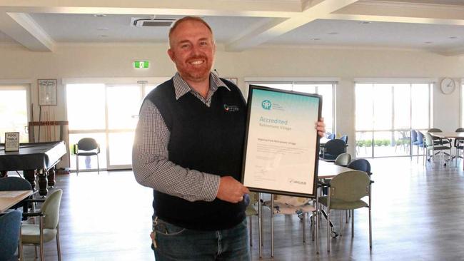 Regency Park retirement living manager Chris Newley said he was pleased his facility had obtained official retirement village accreditation for quality assurance. Picture: Marian Faa