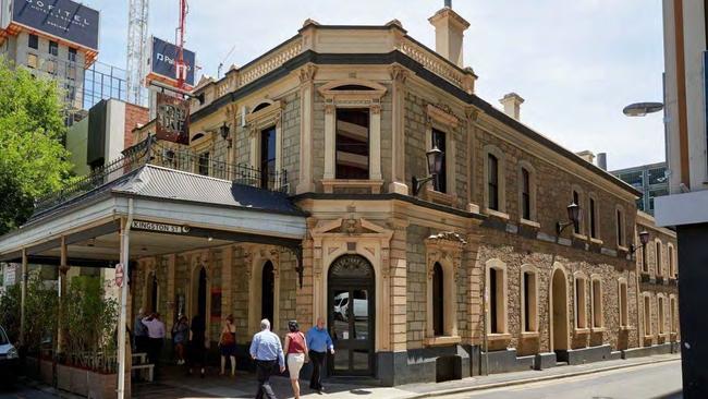 The Duke of Yorke hotel on Currie St in Adelaide, the site of a proposed 34-storey student accommodation tower. Picture: Telha Clarke Architects