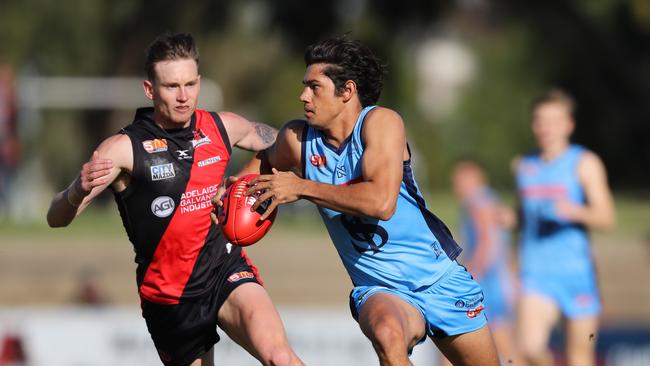 Sturt fans probably won’t see more of this beyond this season with Shane McAdam impressing the AFL scouts. Picture Matt Turner.