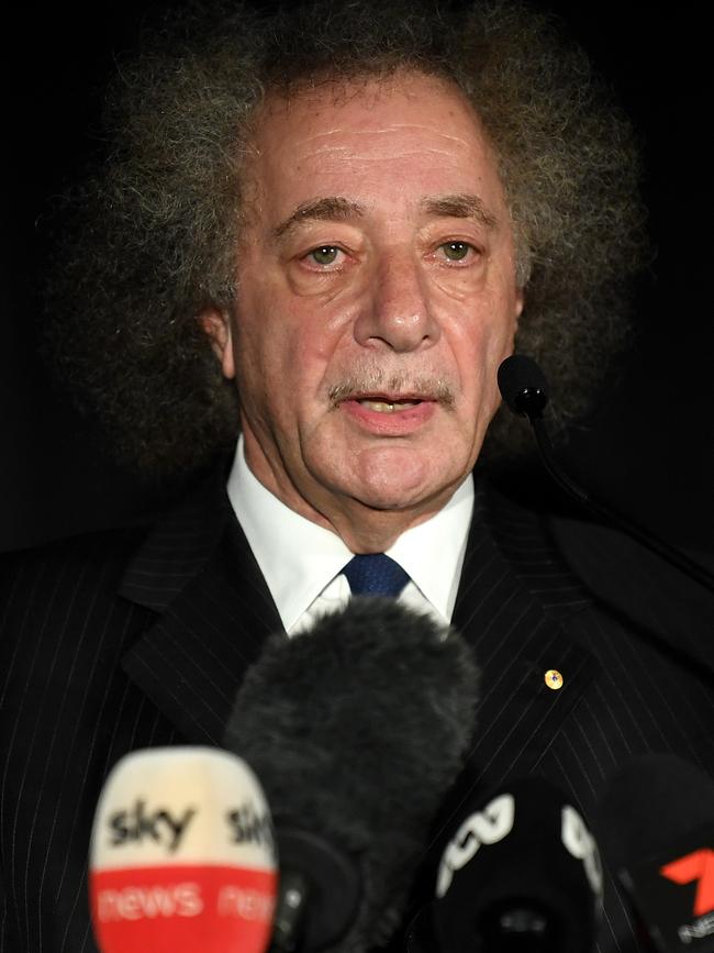 Ardent Leisure Chairman Gary Weiss addresses the media during a press conference at Dreamworld on the Gold Coast.