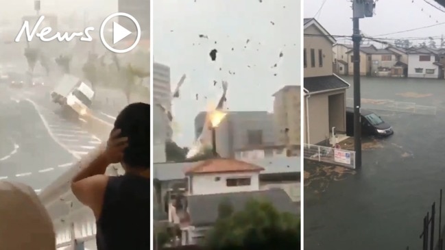 Typhoon Hagibis tears through Japan in shocking footage