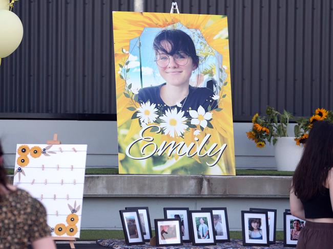 People gather at Rob Akers Reserve for the candlelight vigil for Emily Thompson.  Picture: Zak Simmonds