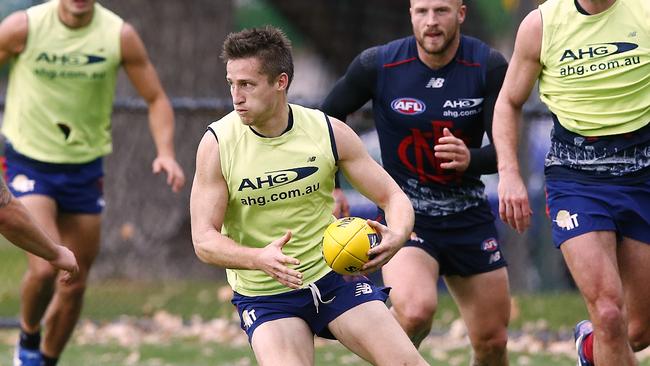Former co-captain Jack Grimes can’t break into Melbourne’s team. Picture: Wayne Ludbey