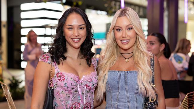 Kat Clark and Sasha Morpeth at the Victoria's Secret Queensland Flagship Store Opening at Pacific Fair. Photo: Celeste Humphrey